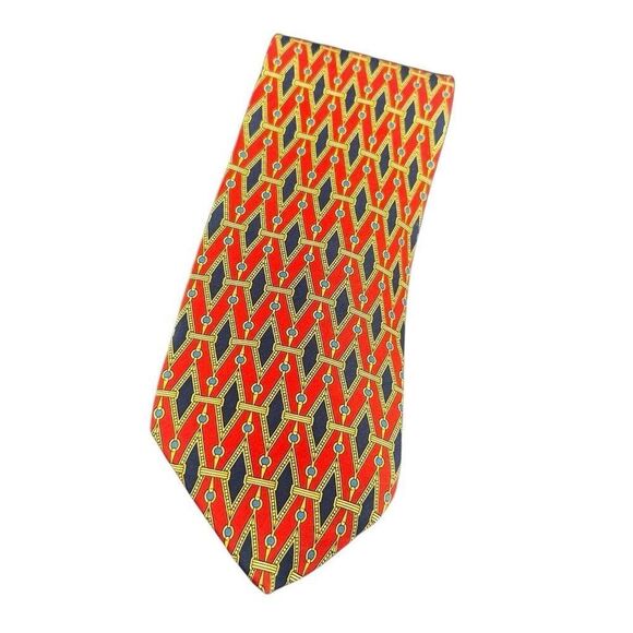 Tom James Green Label Red and Blue All Silk Tie - Picture 4 of 4